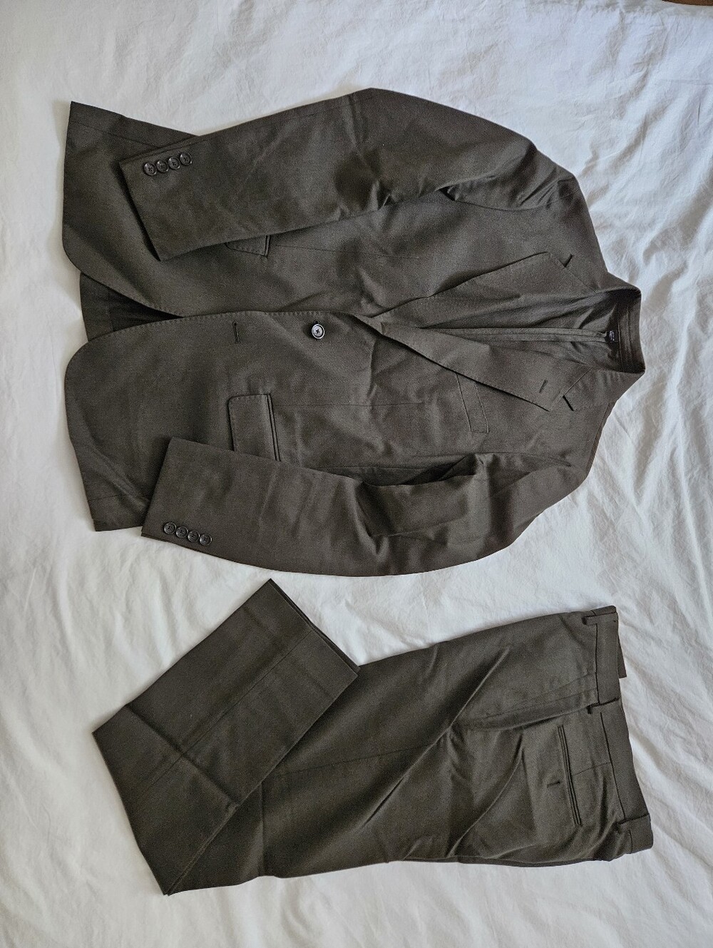 J. Crew Slim Fit Suit Set In Olive Green.
